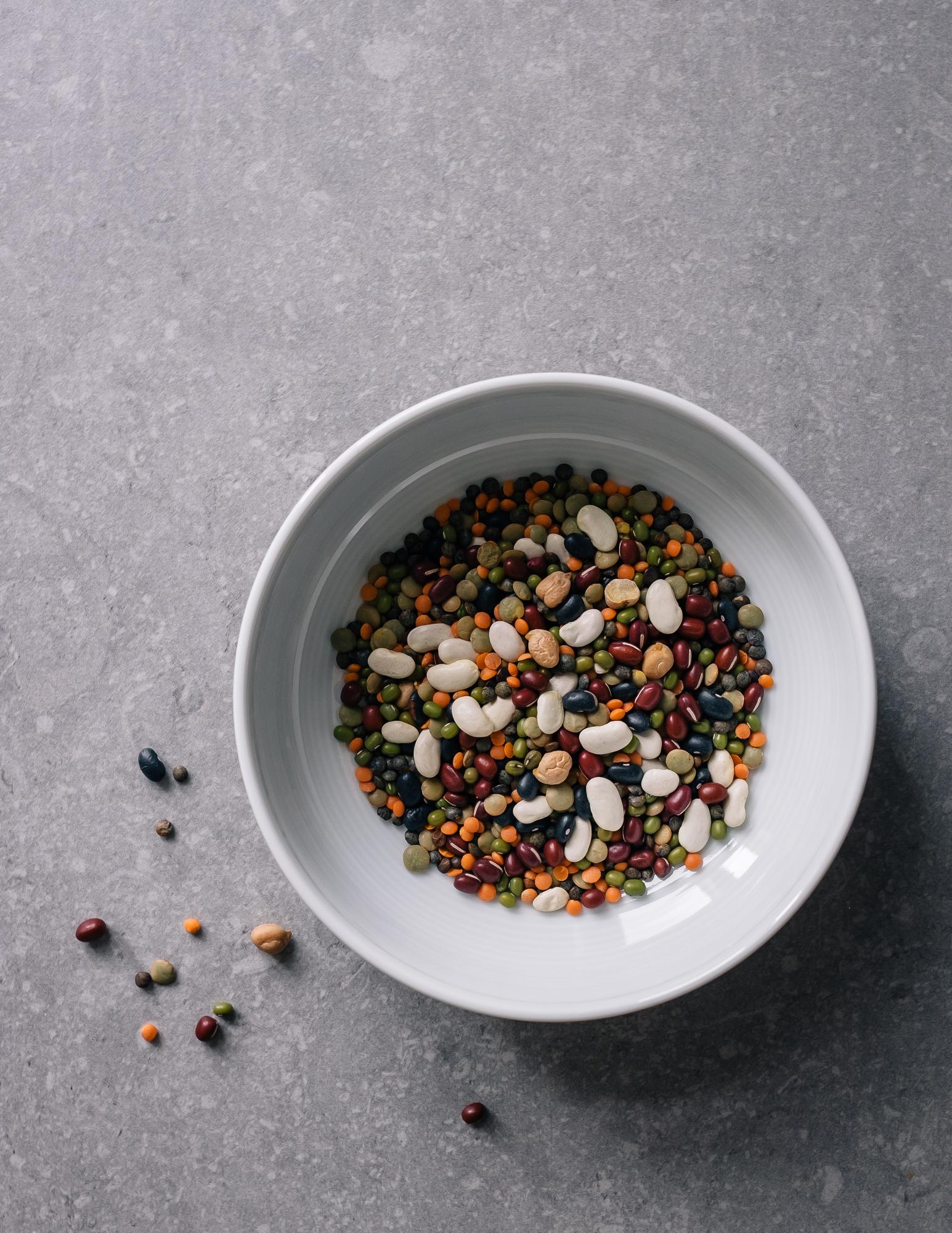 seasonal vegetable bowl with grains
